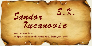 Šandor Kucanović vizit kartica